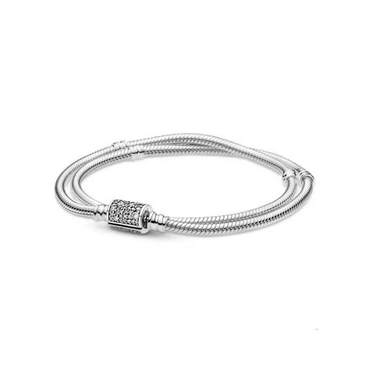 Dual Snake 925 Silver Bracelet